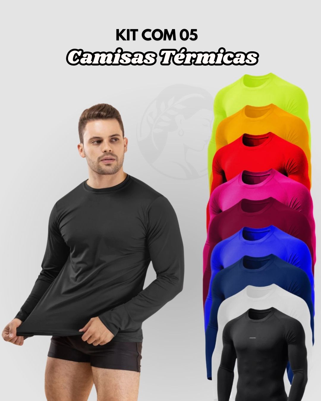 Kit 05 Camisas Térmicas Proteção Uv 50+ Segunda Pele Manga Longa [COMPRE 03 LEVE 05]
