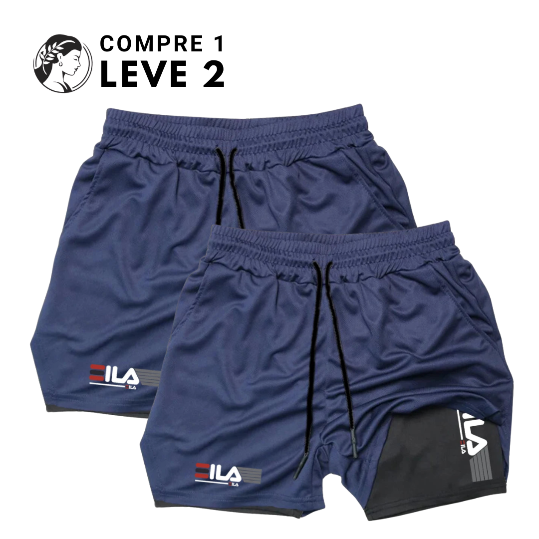 Kit 2 Shorts de Compressão Interna ProFIT FILA [COMPRE 01 LEVE 02]