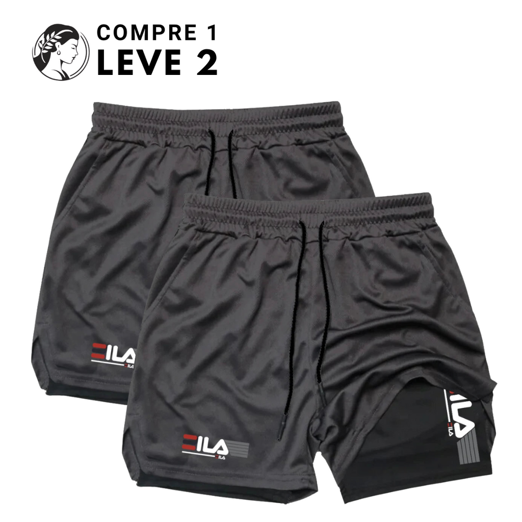 Kit 2 Shorts de Compressão Interna ProFIT FILA [COMPRE 01 LEVE 02]