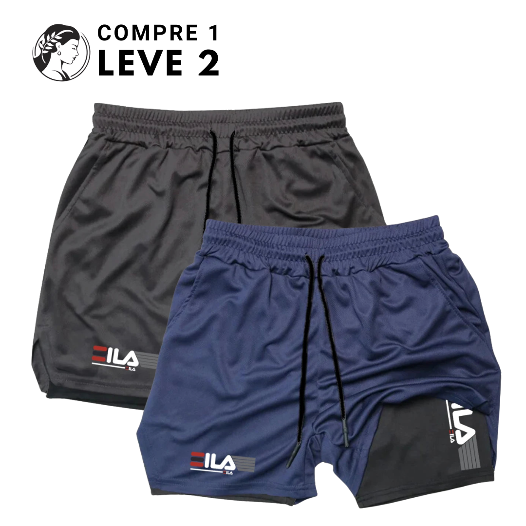 Kit 2 Shorts de Compressão Interna ProFIT FILA [COMPRE 01 LEVE 02]