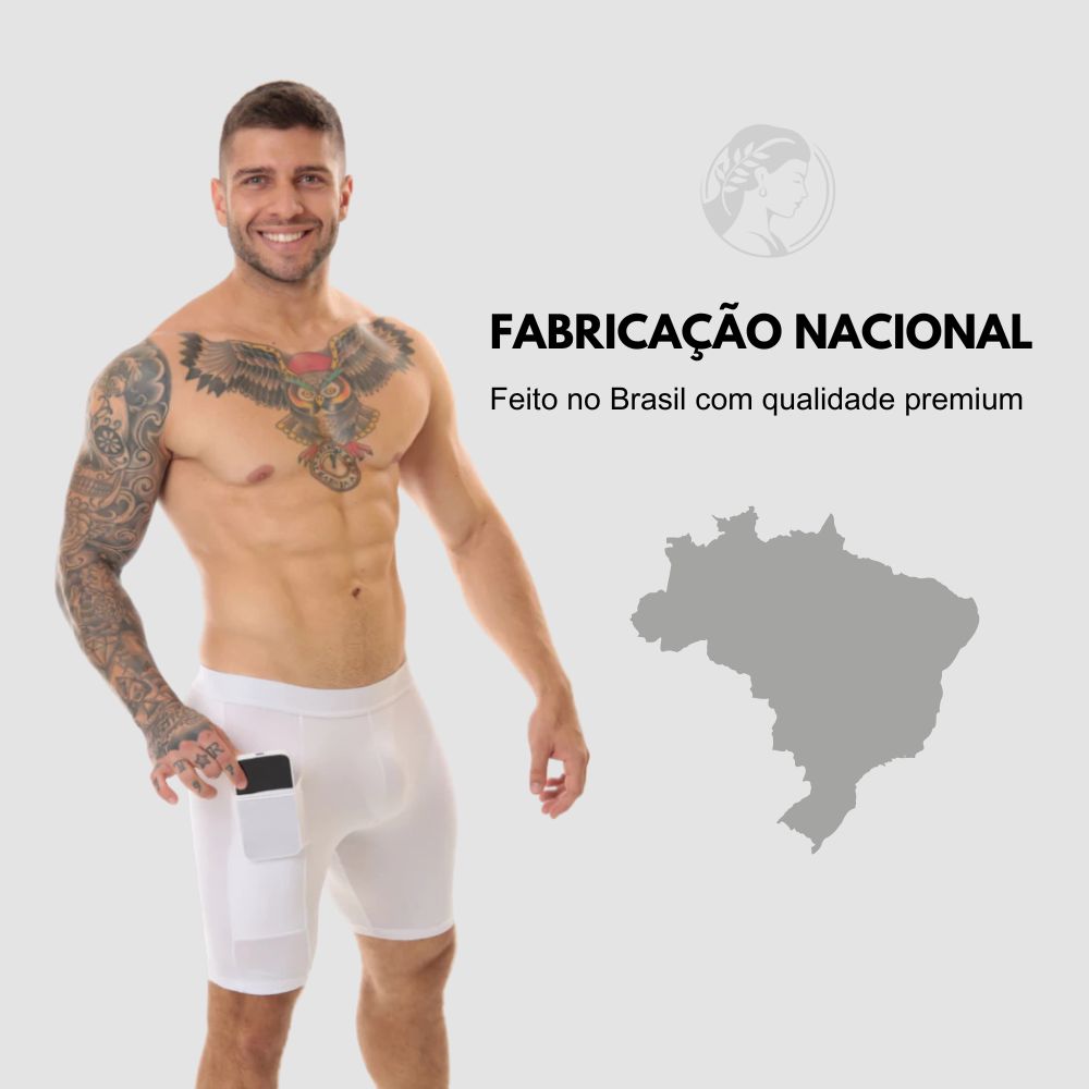 Kit 03 Bermudas Térmicas Masculinas Segunda Pele com Bolso ProFIT [COMPRE 02 LEVE 03]