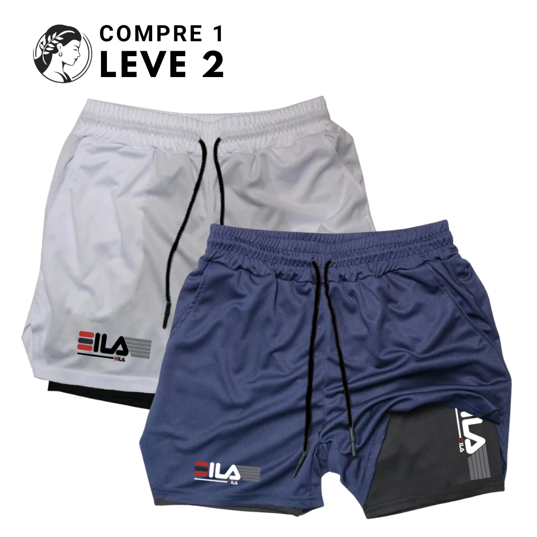 Kit 2 Shorts de Compressão Interna ProFIT FILA [COMPRE 01 LEVE 02]