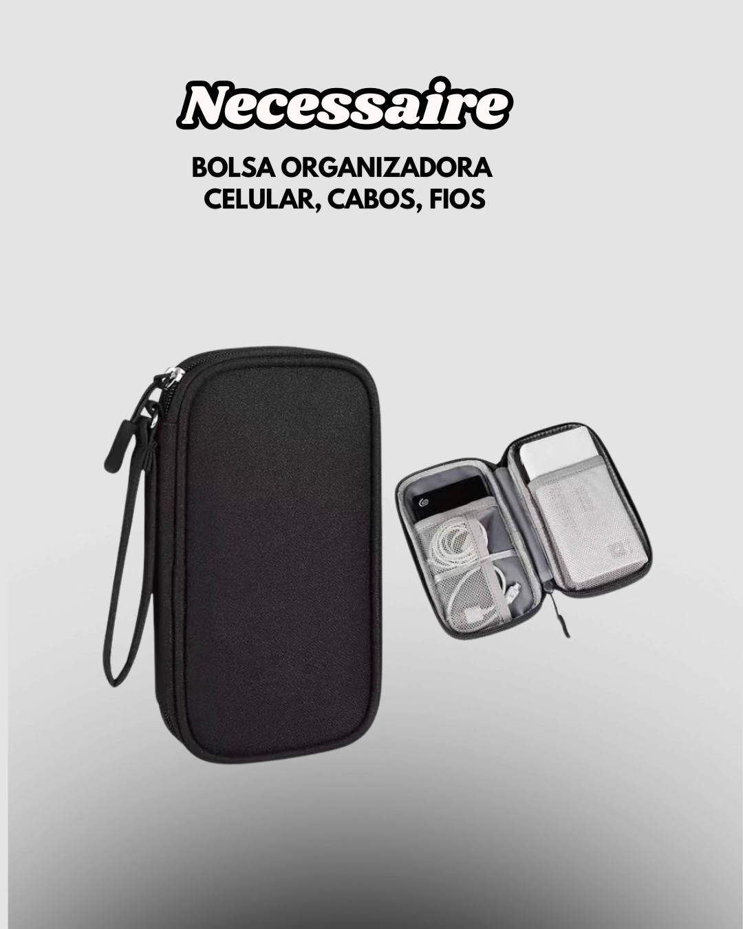 Nécessaire Bolsa Organizadora - Celular Cabos Fios