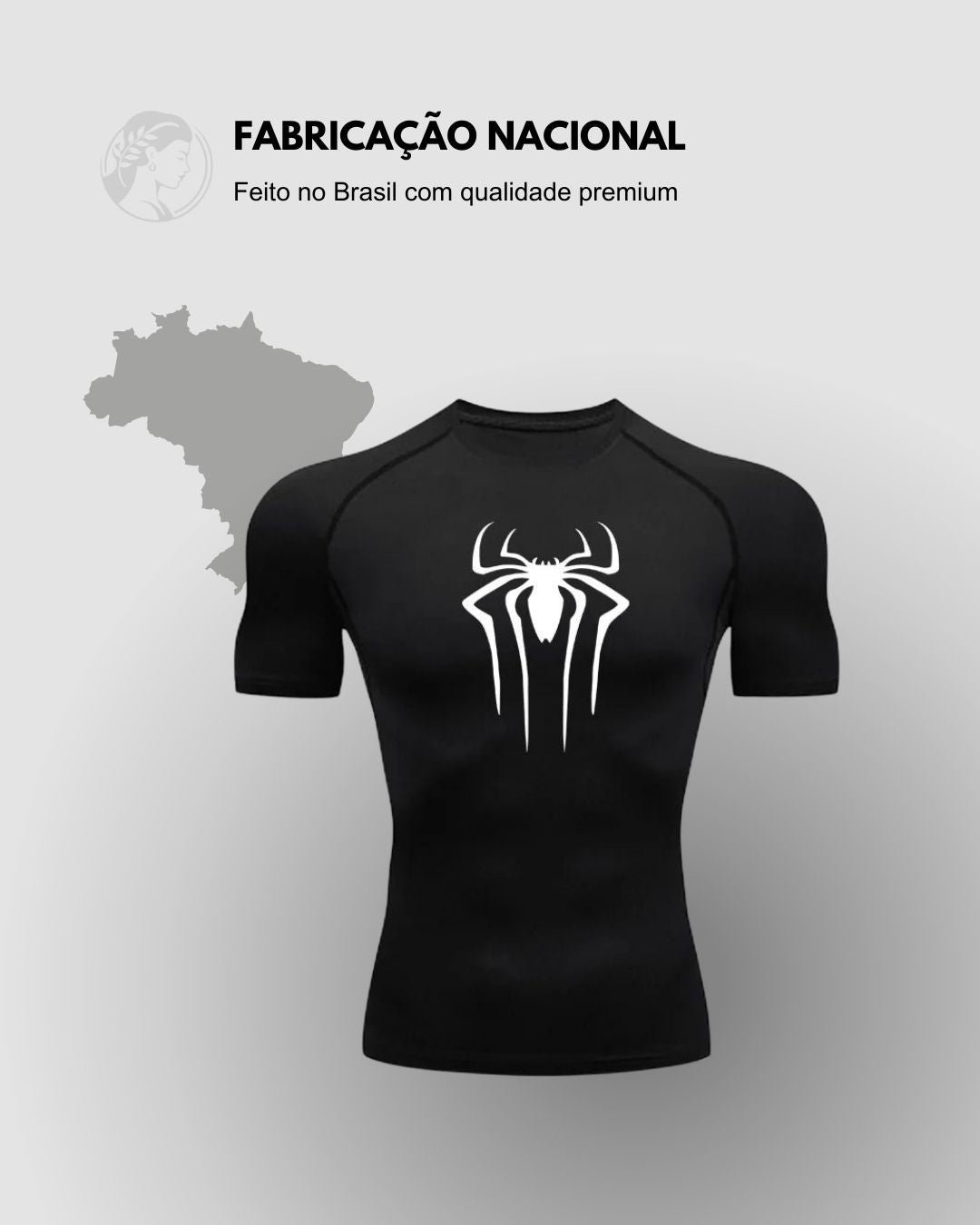 Camiseta Térmica de Compressão Esportiva Masculina Spider ProFIT