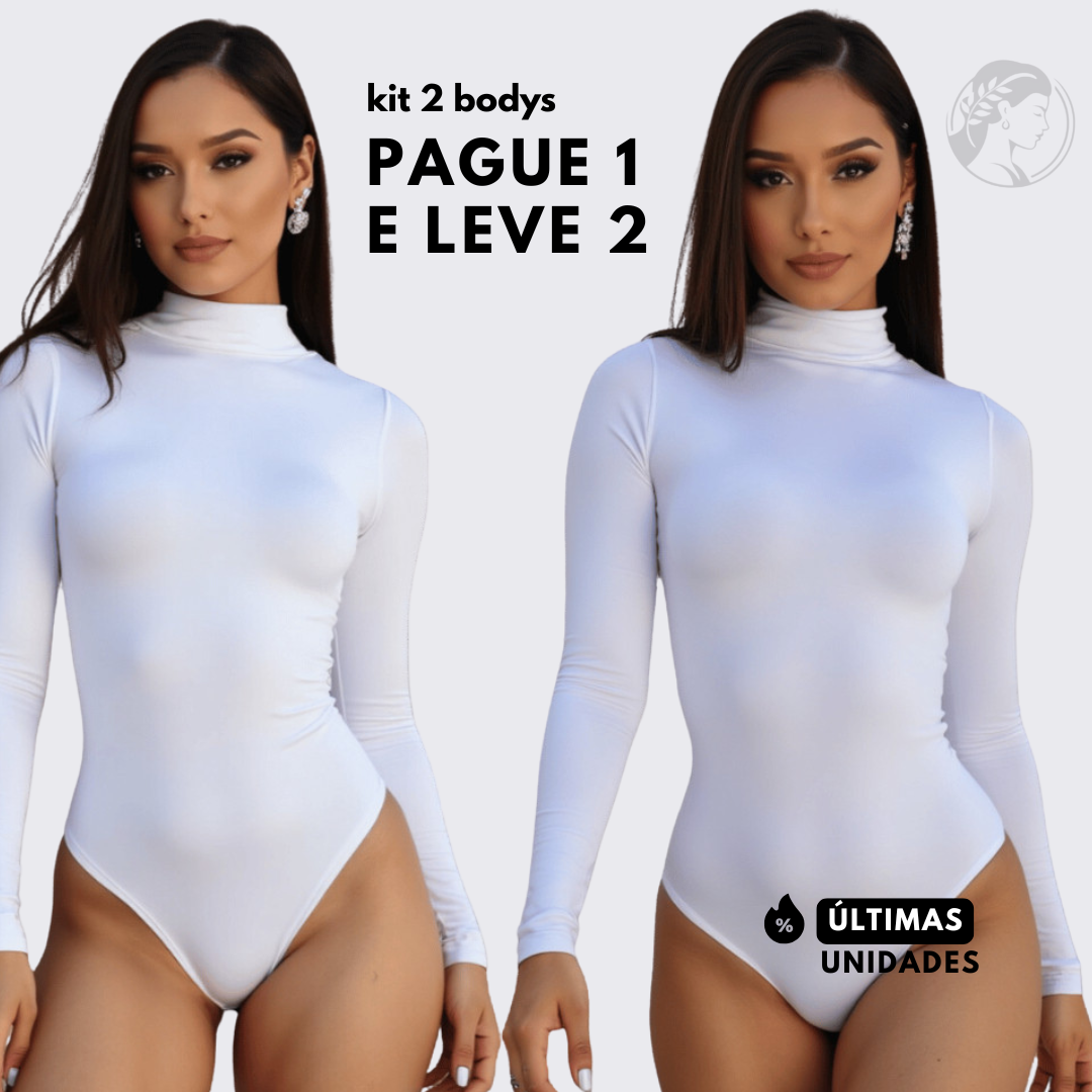 Kit com 2 Bodys Femininos Manga Longa – Suplex Premium [COMPRE 01 LEVE 02]