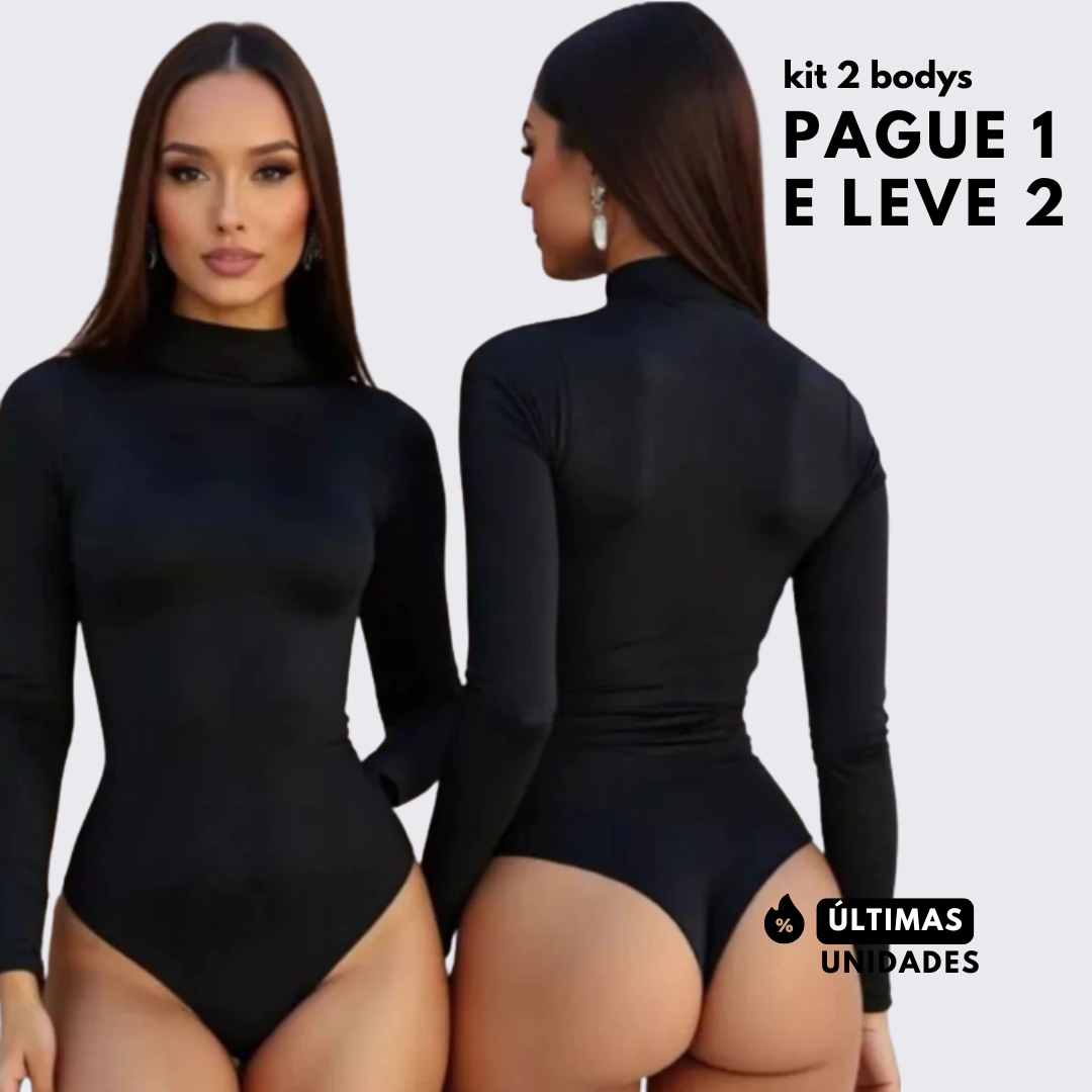 Kit com 2 Bodys Femininos Manga Longa – Suplex Premium [COMPRE 01 LEVE 02]