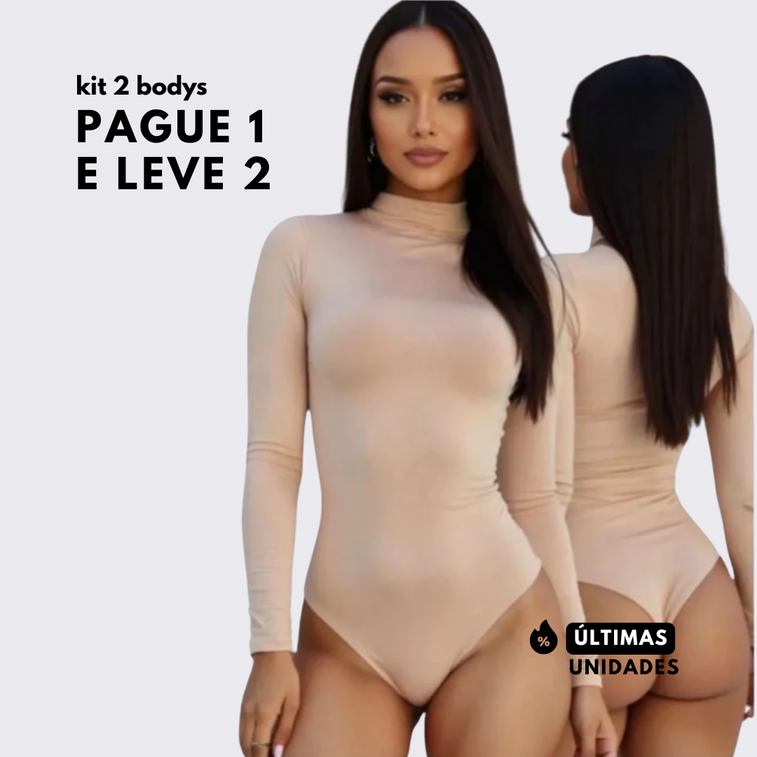 Kit com 2 Bodys Femininos Manga Longa – Suplex Premium [COMPRE 01 LEVE 02]