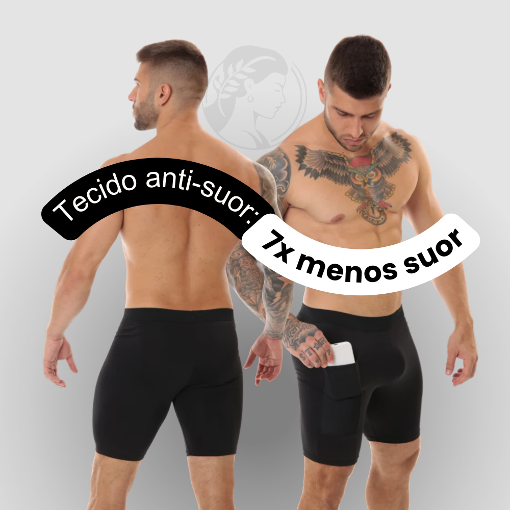 Kit 03 Bermudas Térmicas Masculinas Segunda Pele com Bolso ProFIT [COMPRE 02 LEVE 03]