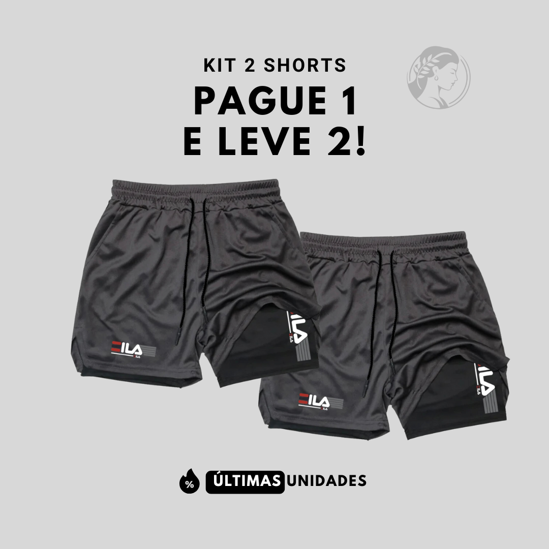 Kit 2 Shorts de Compressão Interna ProFIT FILA [COMPRE 01 LEVE 02]