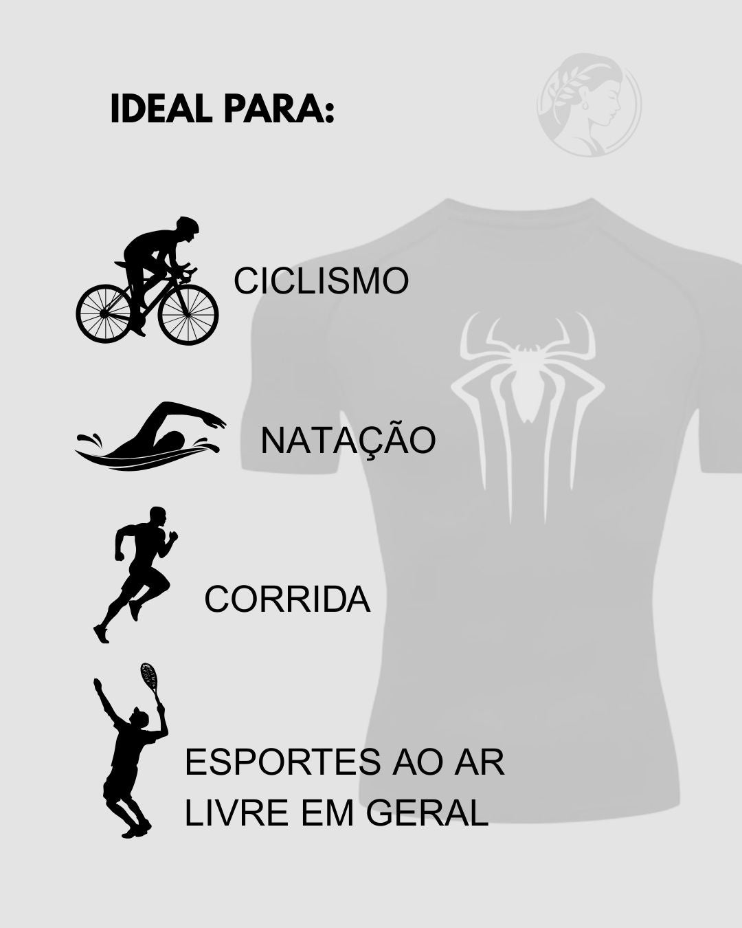 Camiseta Térmica de Compressão Esportiva Masculina Spider ProFIT