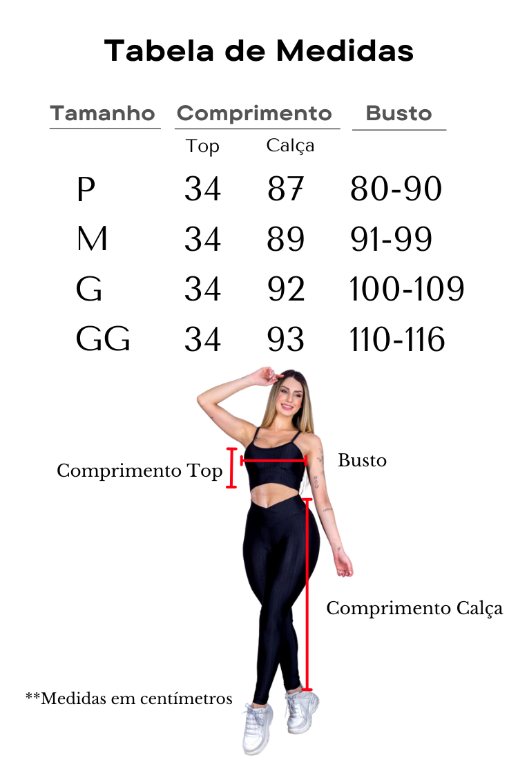 Conjunto Top + Calça Legging de Alta Compressão Modelagem Perfeita Feminino