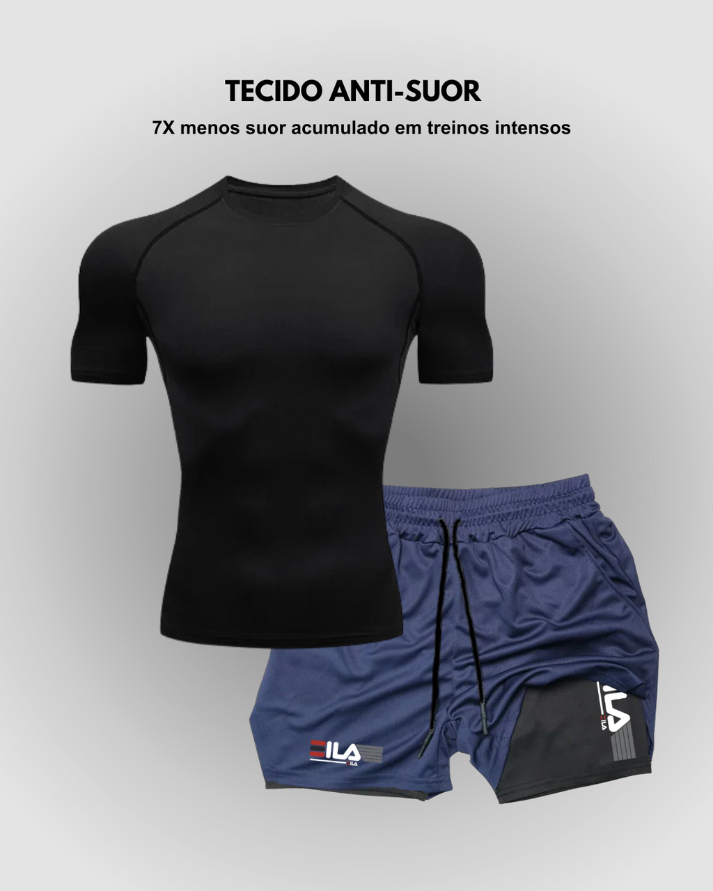 Kit 3 Shorts + 2 Camisetas de Compressão Interna PROFIT FILA  [COMPRE 3 LEVE 5]