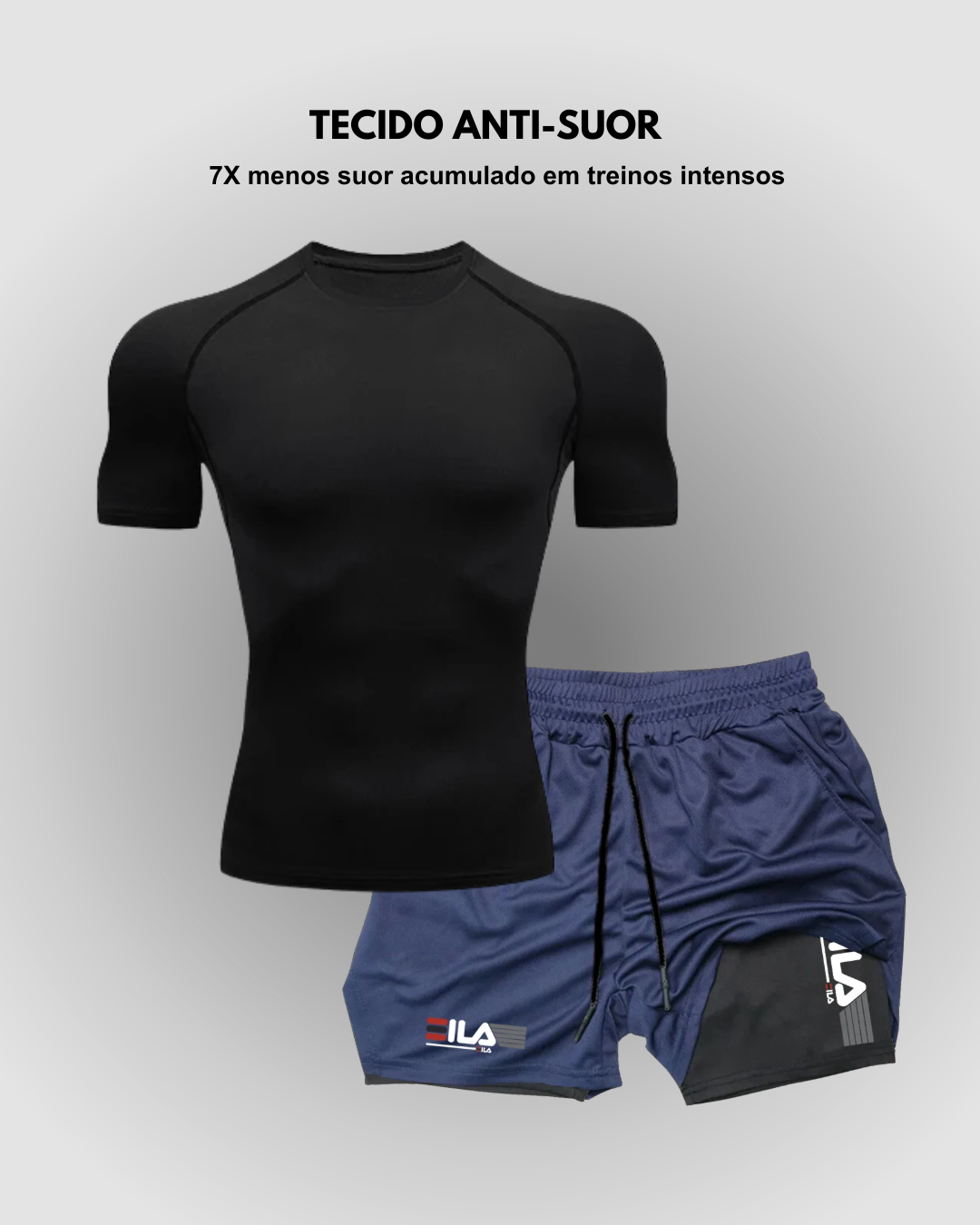 Kit 3 Shorts + 2 Camisetas de Compressão Interna PROFIT FILA  [COMPRE 3 LEVE 5]