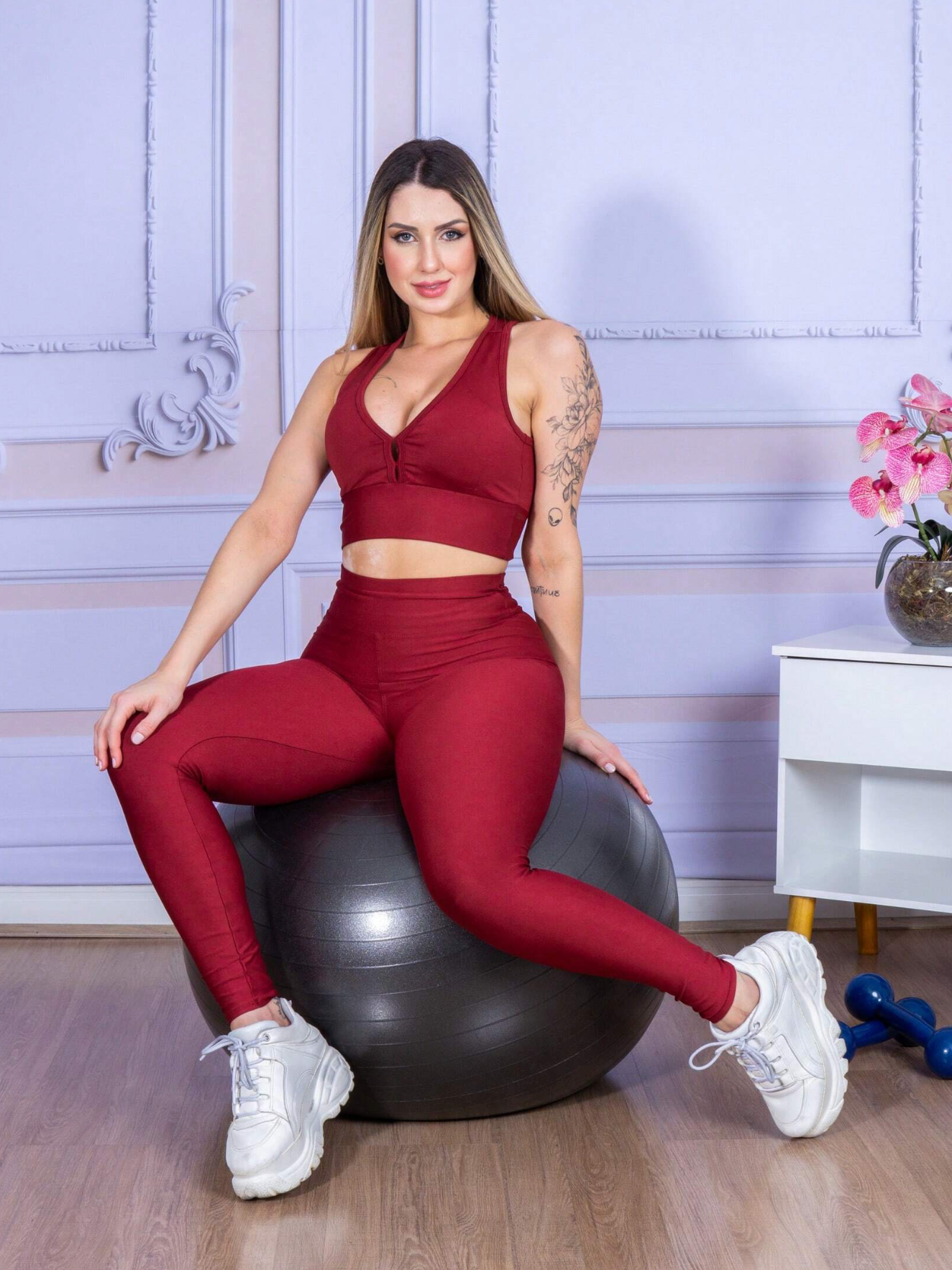 Conjunto Top + Calça Legging de Alta Compressão Modelagem Perfeita Feminino