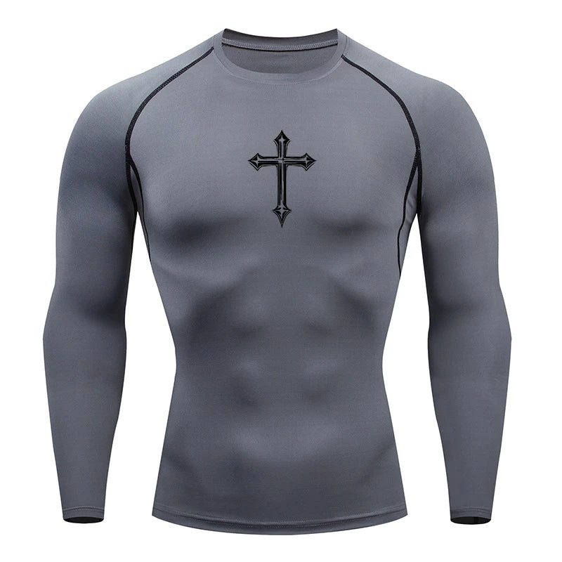 Camiseta de Compressão Esportiva Masculina Cross