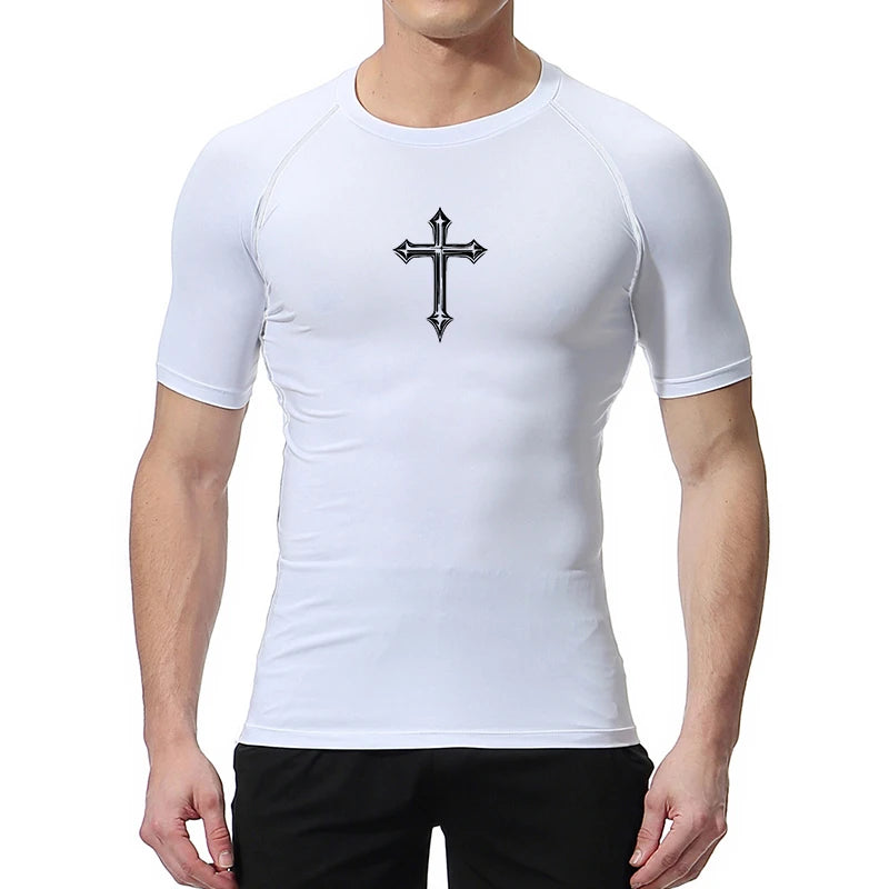 Camiseta de Compressão Esportiva Masculina Cross