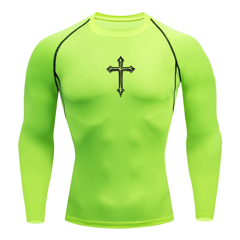 Camiseta de Compressão Esportiva Masculina Cross