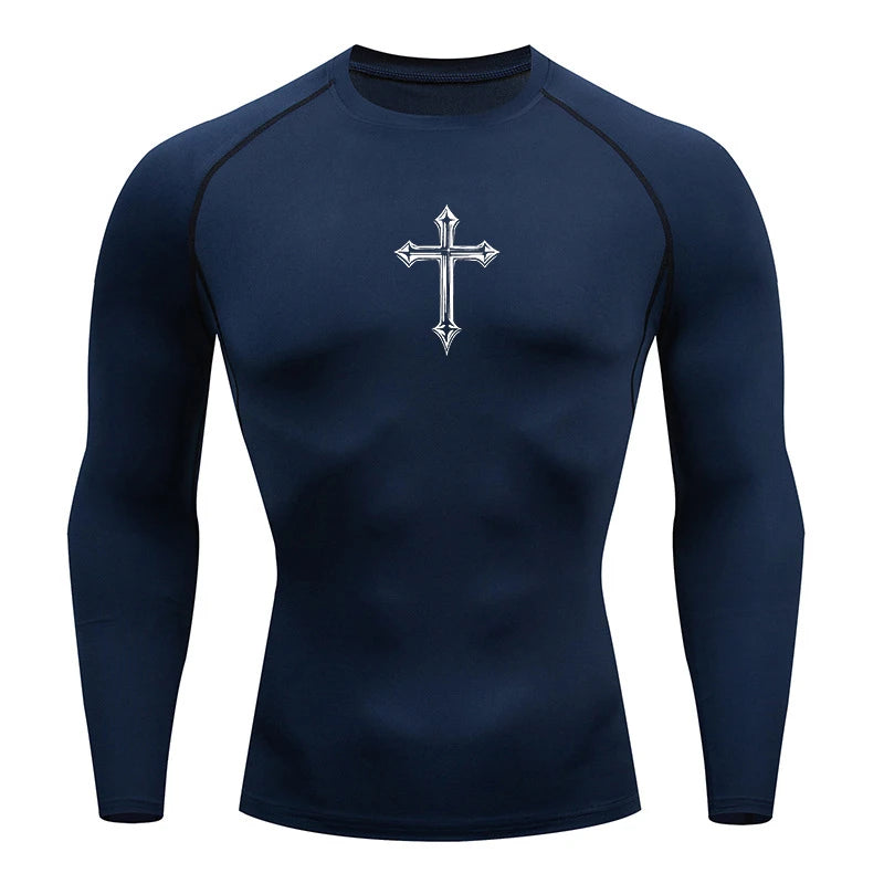 Camiseta de Compressão Esportiva Masculina Cross