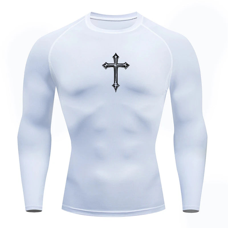 Camiseta de Compressão Esportiva Masculina Cross