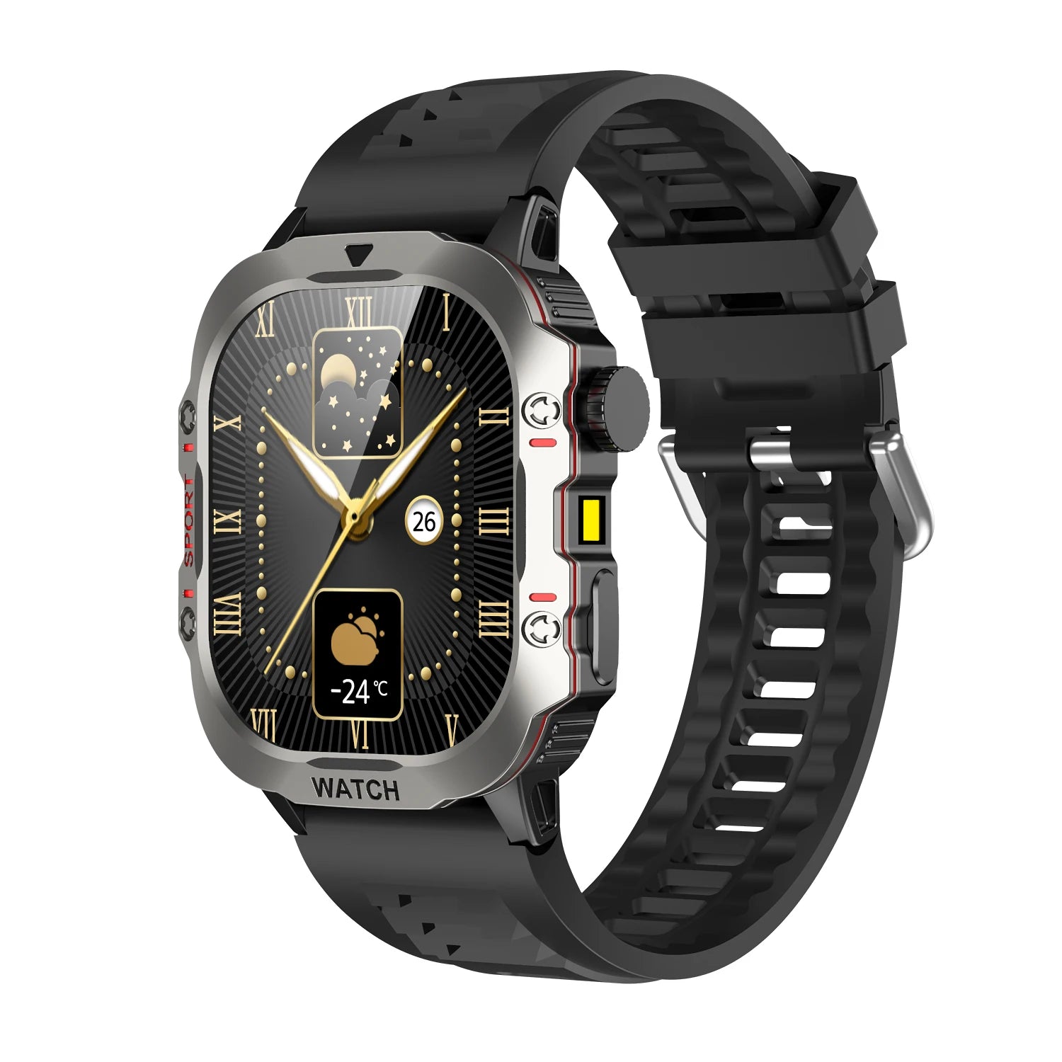 Smartwatch Fitness 2.01” com Lanterna e Monitor de Saúde – Chamadas BT, Resistente à Água