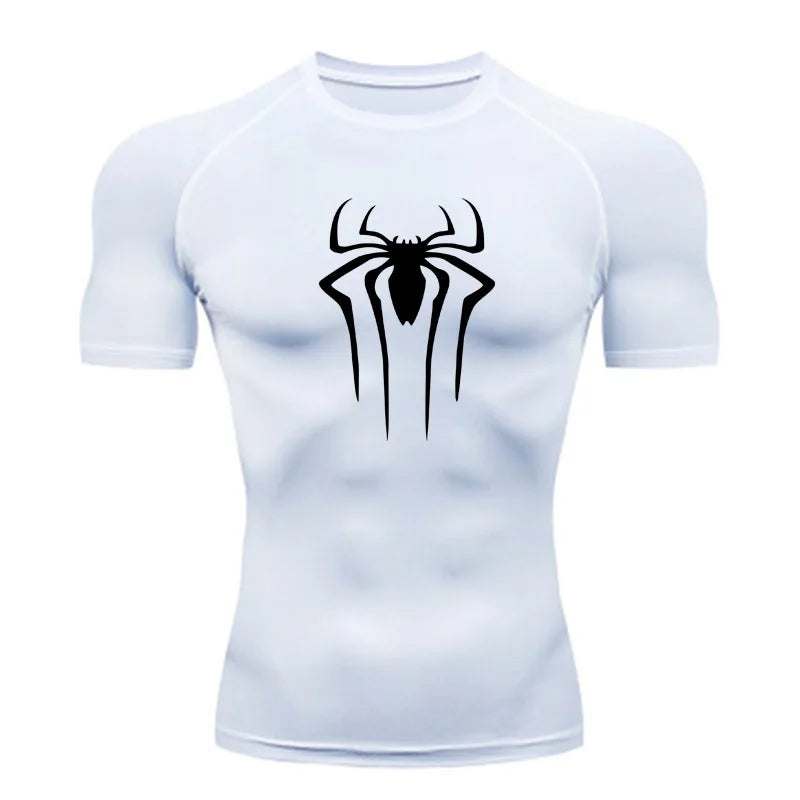 Camiseta de Compressão Esportiva Masculina Spider