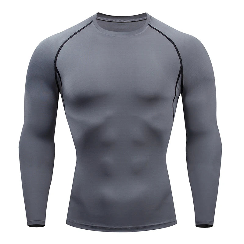 Camiseta de Compressão Esportiva Masculina ProFit Manga Longa com Proteção UV - Corrida Ciclismo Luta