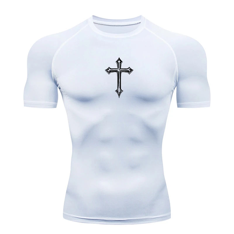 Camiseta de Compressão Esportiva Masculina Cross