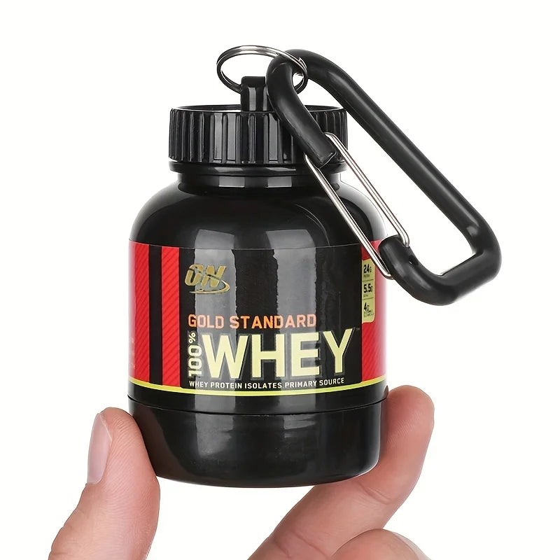Mini Porta-Suplemento 100ml com Chaveiro – Leve, Portátil e à Prova de Vazamentos