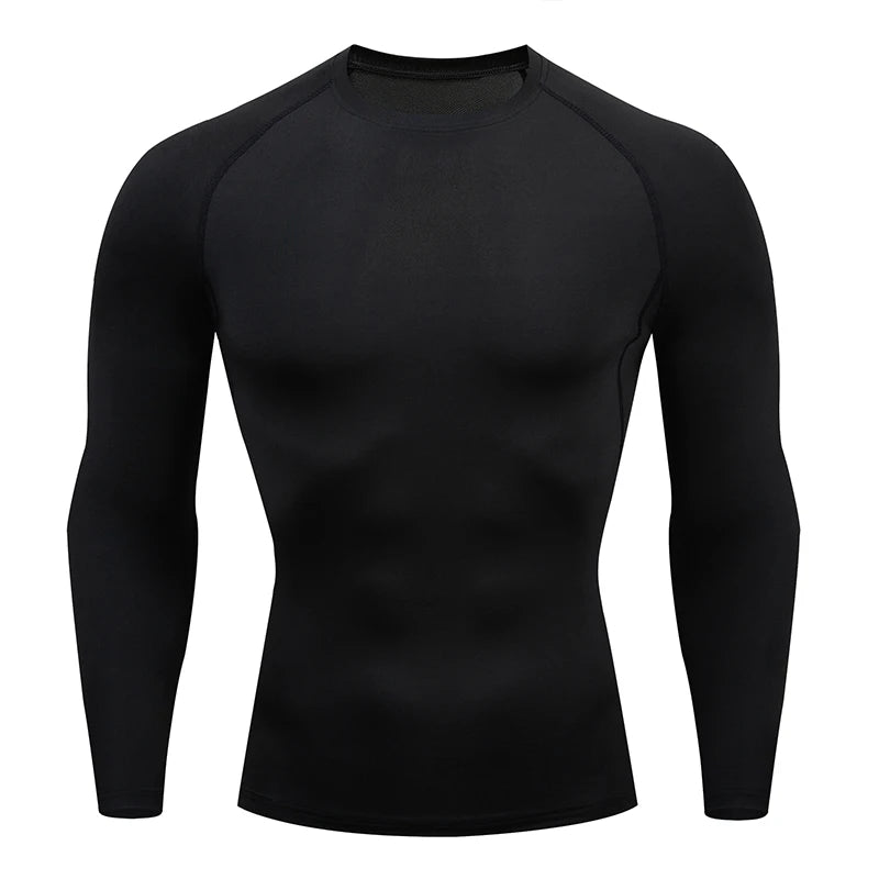 Camiseta de Compressão Esportiva Masculina ProFit Manga Longa com Proteção UV - Corrida Ciclismo Luta