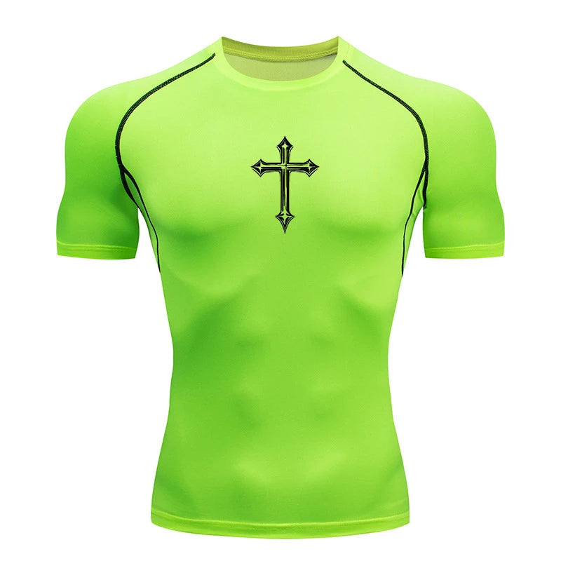 Camiseta de Compressão Esportiva Masculina Cross