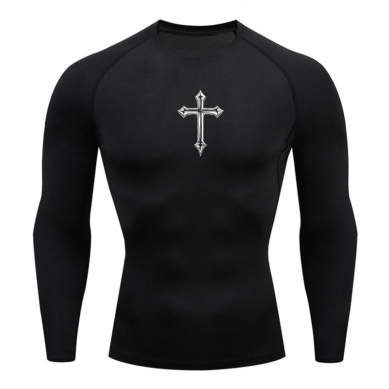 Camiseta de Compressão Esportiva Masculina Cross