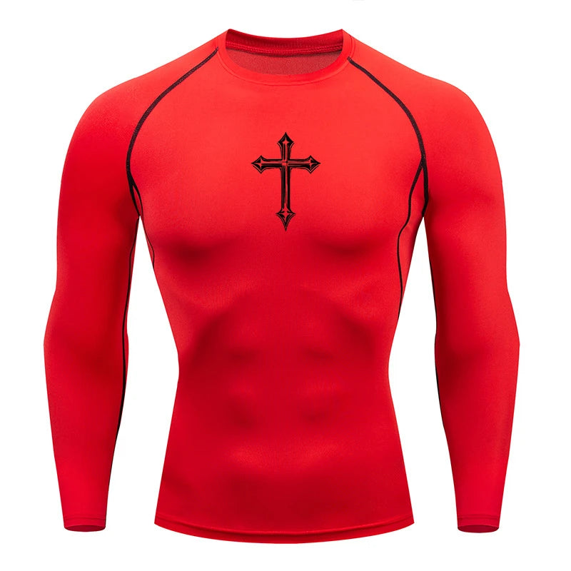 Camiseta de Compressão Esportiva Masculina Cross