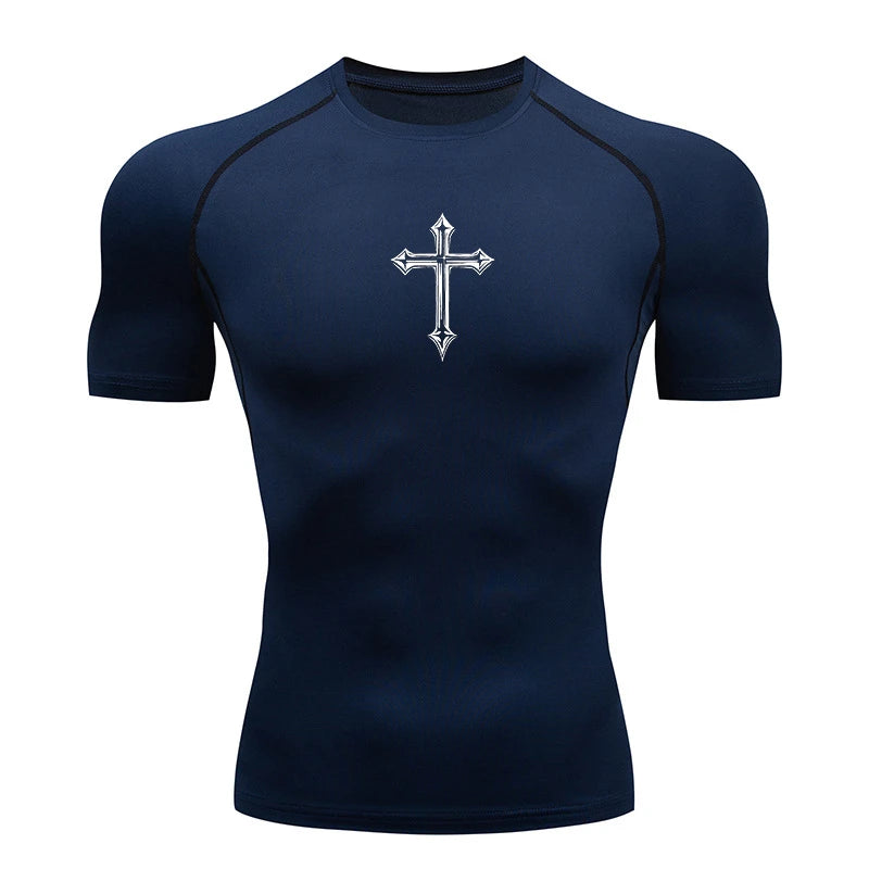 Camiseta de Compressão Esportiva Masculina Cross