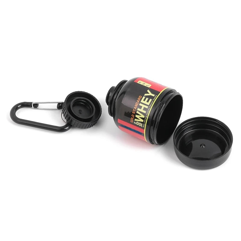 Mini Porta-Suplemento 100ml com Chaveiro – Leve, Portátil e à Prova de Vazamentos