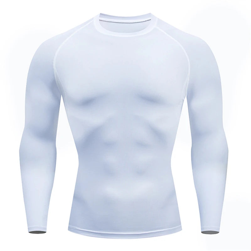 Camiseta de Compressão Esportiva Masculina ProFit Manga Longa com Proteção UV - Corrida Ciclismo Luta