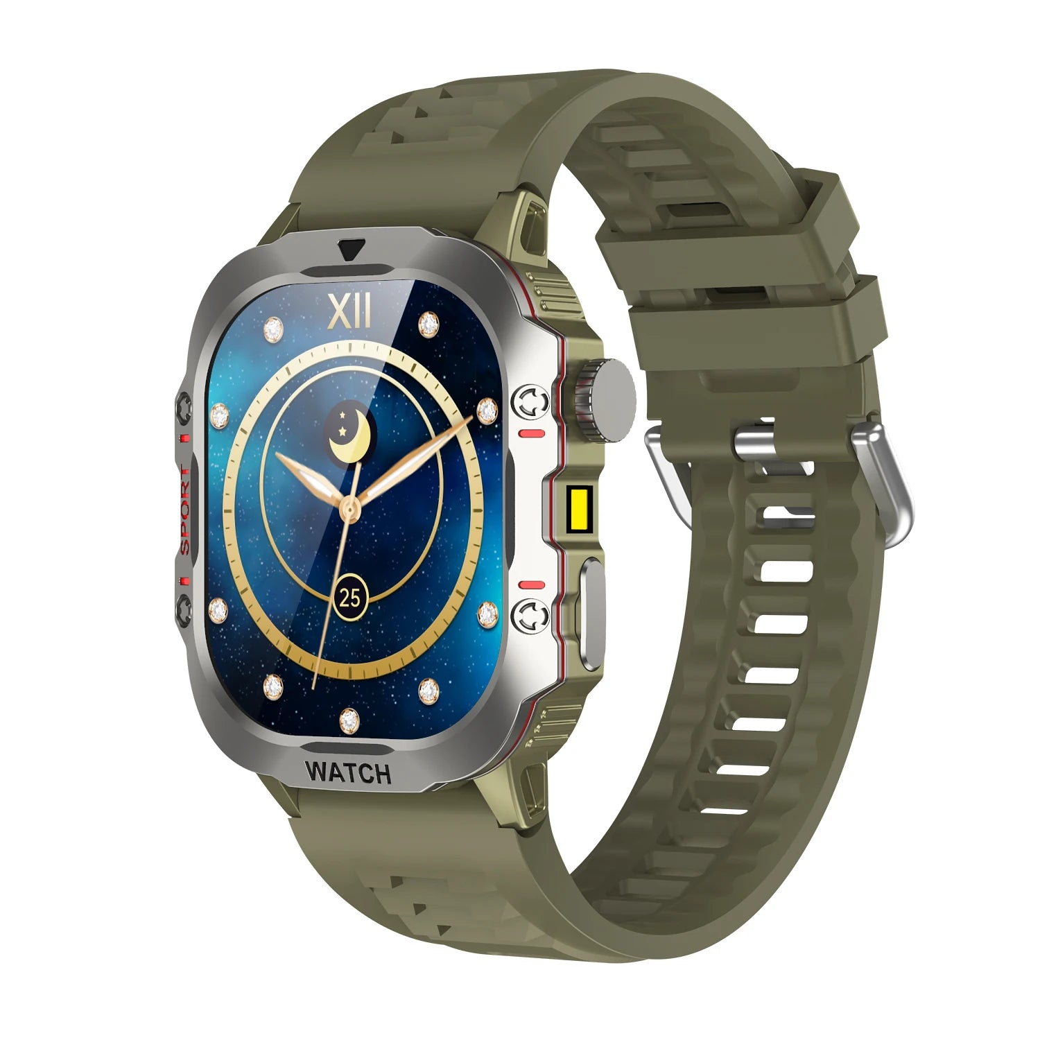 Smartwatch Fitness 2.01” com Lanterna e Monitor de Saúde – Chamadas BT, Resistente à Água